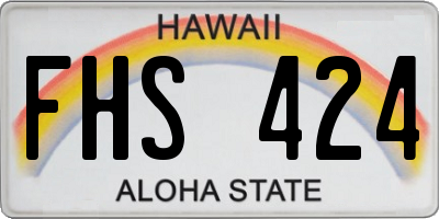 HI license plate FHS424