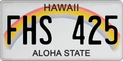 HI license plate FHS425