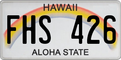 HI license plate FHS426