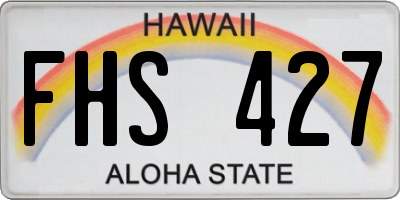 HI license plate FHS427
