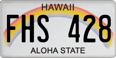 HI license plate FHS428
