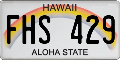HI license plate FHS429