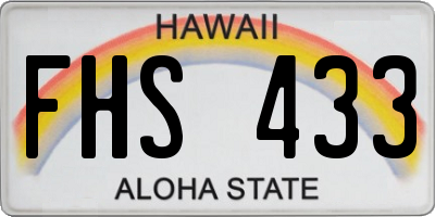 HI license plate FHS433