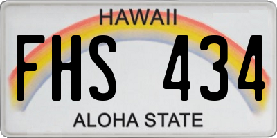 HI license plate FHS434