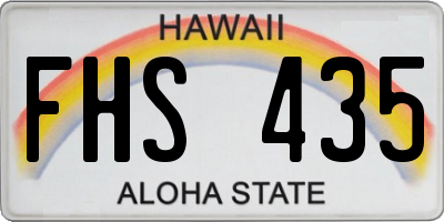HI license plate FHS435