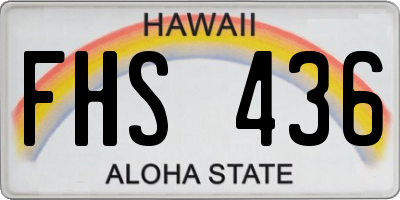 HI license plate FHS436