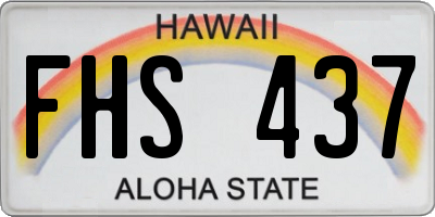 HI license plate FHS437