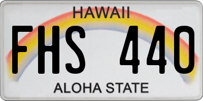 HI license plate FHS440