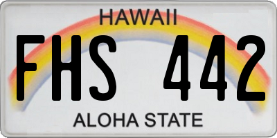 HI license plate FHS442