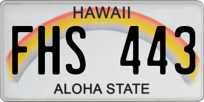 HI license plate FHS443