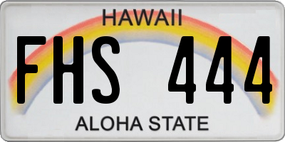 HI license plate FHS444
