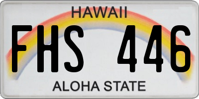 HI license plate FHS446