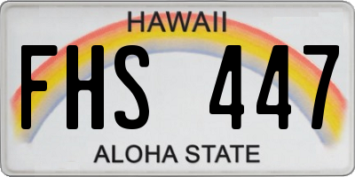 HI license plate FHS447