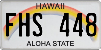 HI license plate FHS448