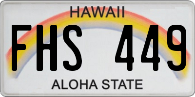 HI license plate FHS449