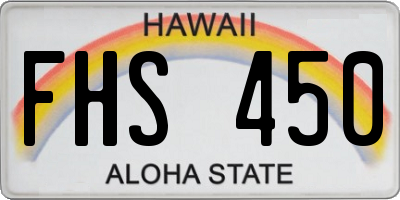 HI license plate FHS450