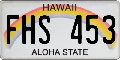 HI license plate FHS453