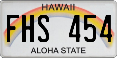 HI license plate FHS454