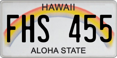 HI license plate FHS455