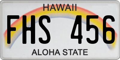 HI license plate FHS456