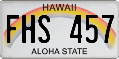 HI license plate FHS457