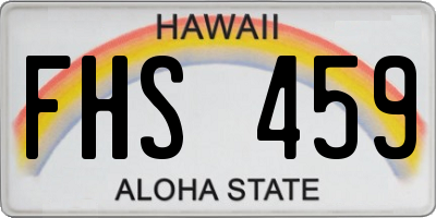 HI license plate FHS459