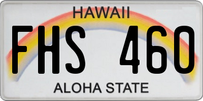 HI license plate FHS460