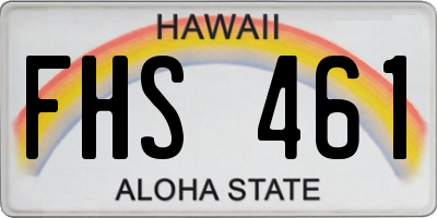 HI license plate FHS461