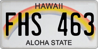 HI license plate FHS463