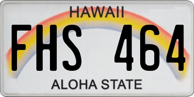 HI license plate FHS464