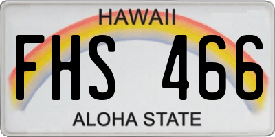 HI license plate FHS466