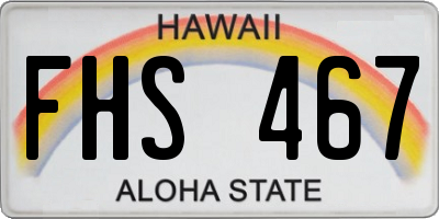 HI license plate FHS467