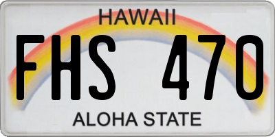 HI license plate FHS470