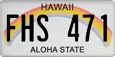 HI license plate FHS471