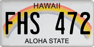 HI license plate FHS472