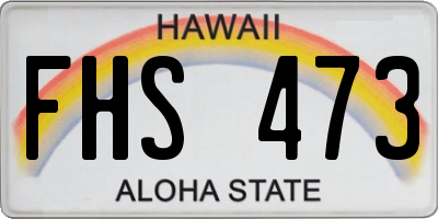 HI license plate FHS473