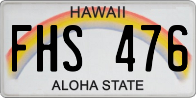 HI license plate FHS476