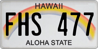 HI license plate FHS477