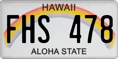 HI license plate FHS478