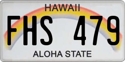 HI license plate FHS479