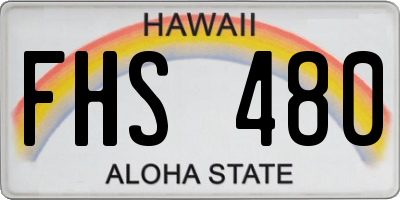 HI license plate FHS480