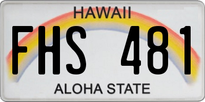 HI license plate FHS481