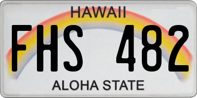 HI license plate FHS482