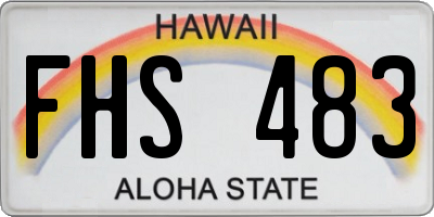 HI license plate FHS483