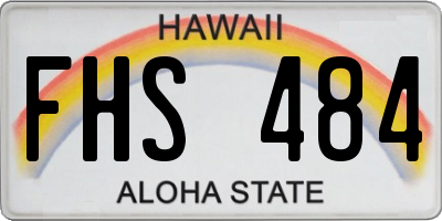 HI license plate FHS484