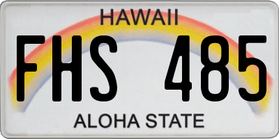 HI license plate FHS485