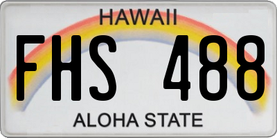 HI license plate FHS488