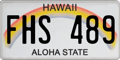 HI license plate FHS489