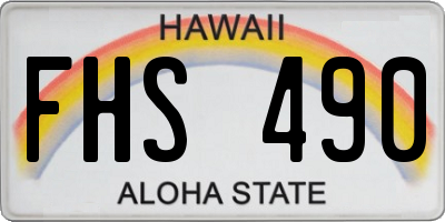 HI license plate FHS490