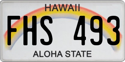 HI license plate FHS493